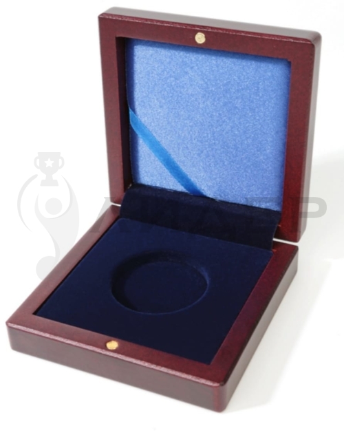 Футляр деревянный для монеты в капсуле (100х100х32 мм) 